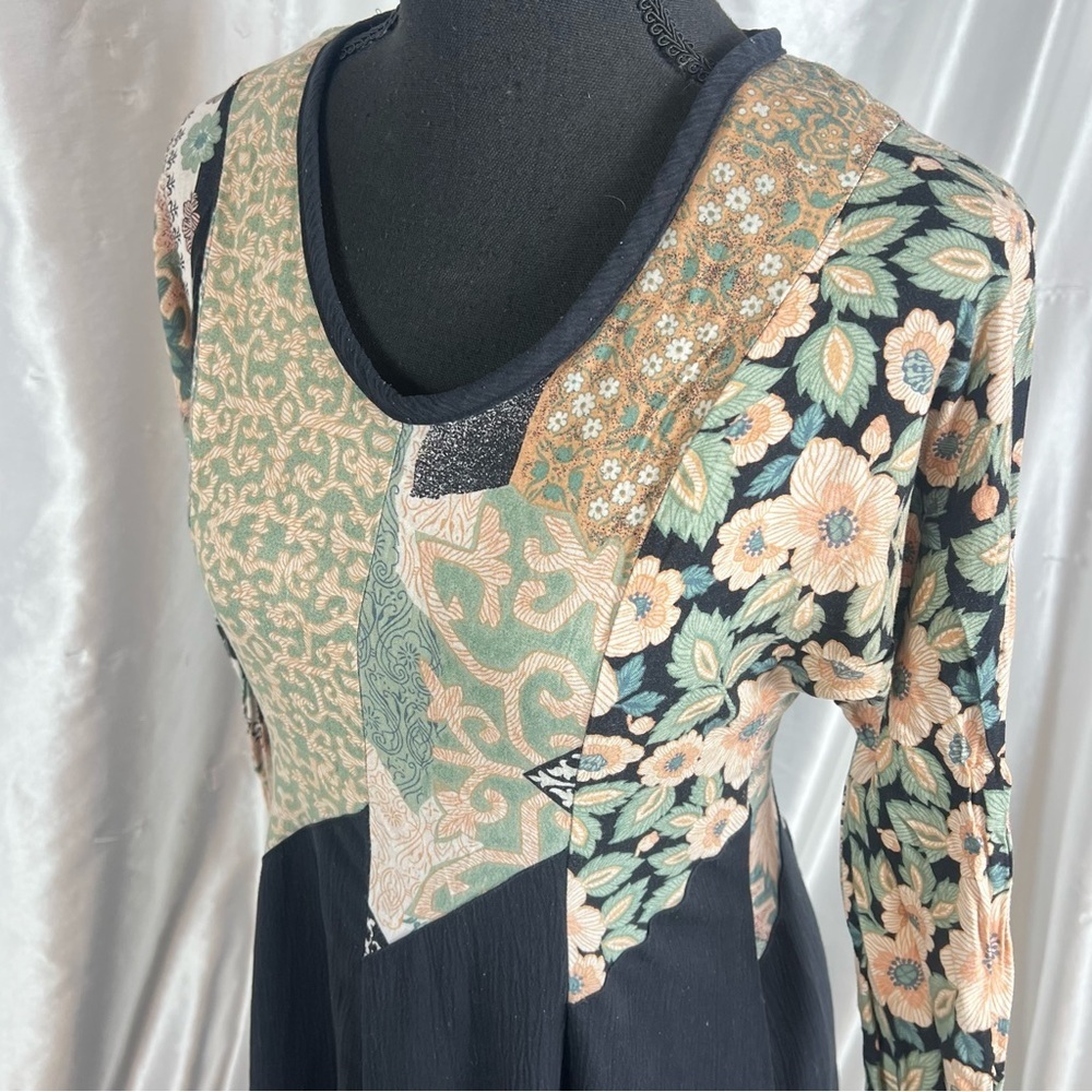 Vintage Stuart Alan Petites Boho Patchwork Midi D… - image 4